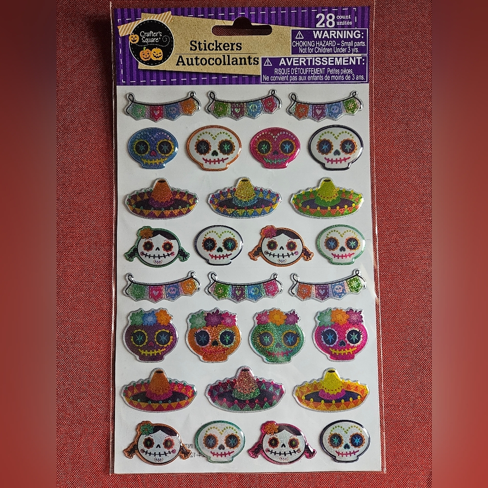 Colorful Day of the Dead Stickers NEW | 28 Count